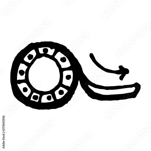 hand-drawn adhesive icon using a pen