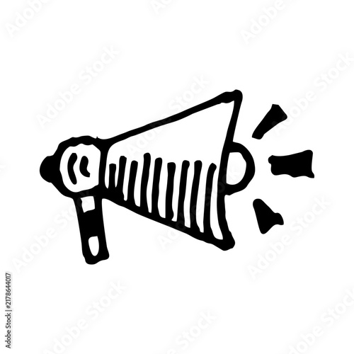 hand drawn speaker icon using a pen