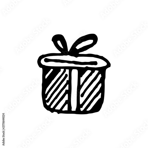 hand drawn gift icon using pen