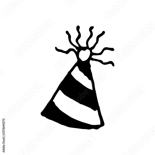 hand drawn party hat icon using pen