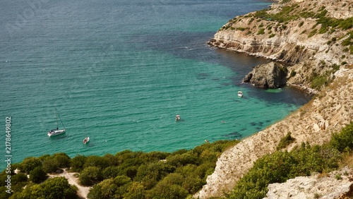 Картината върху платно Beautiful coastal landscape of Cape Fiolent with crystal sea water