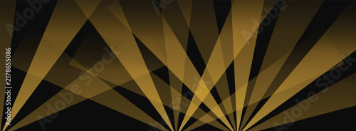Golden light beams shining up from the bottom on a dark black background for a stage show event effect