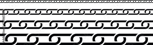 Quadro su tela Four different styles of strong black chain link patterns are shown horizontally