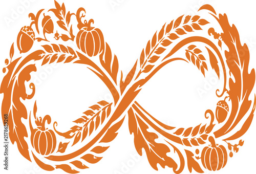 Elegant Thanksgiving Autumn Harvest Decorative Illustration