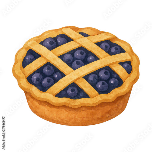 PNG Delicious blueberry pie illustration.