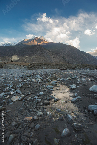 Gandak river valley near the Martha village. Nepal, Himalayas
