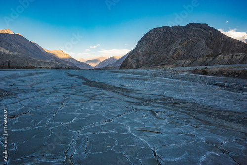 Gandak river valley near the village of Martha. Nepal, Himalayan mountains