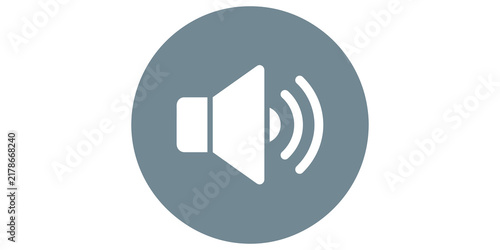 Fotografie Speaker icon in muted blue circle for audio settings and sound control interface