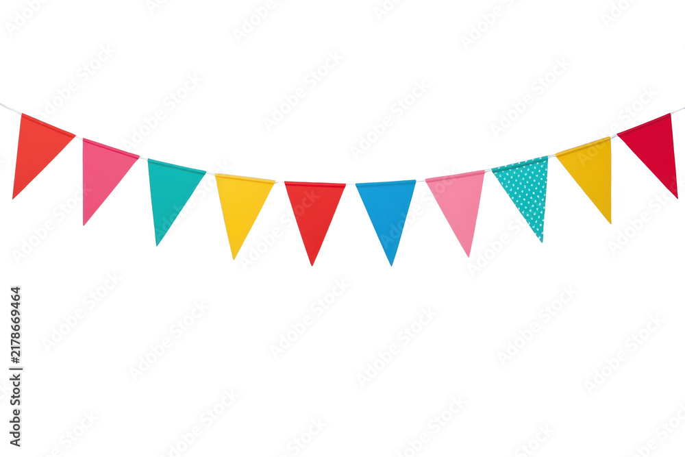 Obraz premium Festive colorful pennant banner