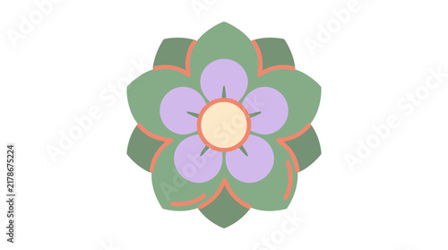 Minimalist Floral Wellness Icon for Spa and Holistic Healthcare Concept