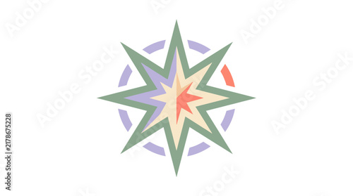 Abstract Compass Rose Wellness Icon