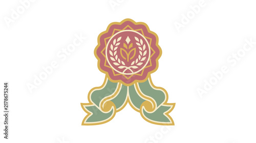 Premium Quality Luxury Badge Icon with Laurel Wreath Design