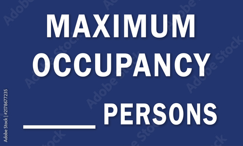 Принти на полотні Maximum Occupancy Blue Sign Board Load Capacity Limit Vector Template