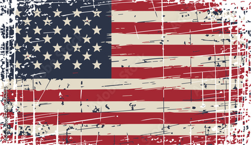 flag american grunge painted banner vector set with torn edges
