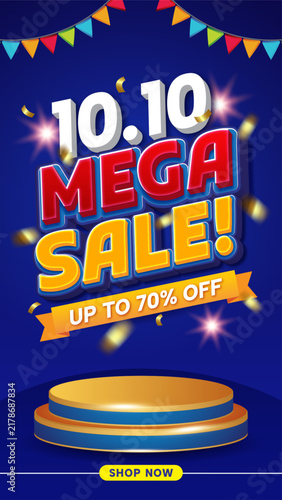10.10 Mega Sale Promotion Flyer Banner Template