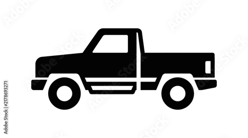 Pickup Truck Silhouette Vector Icon