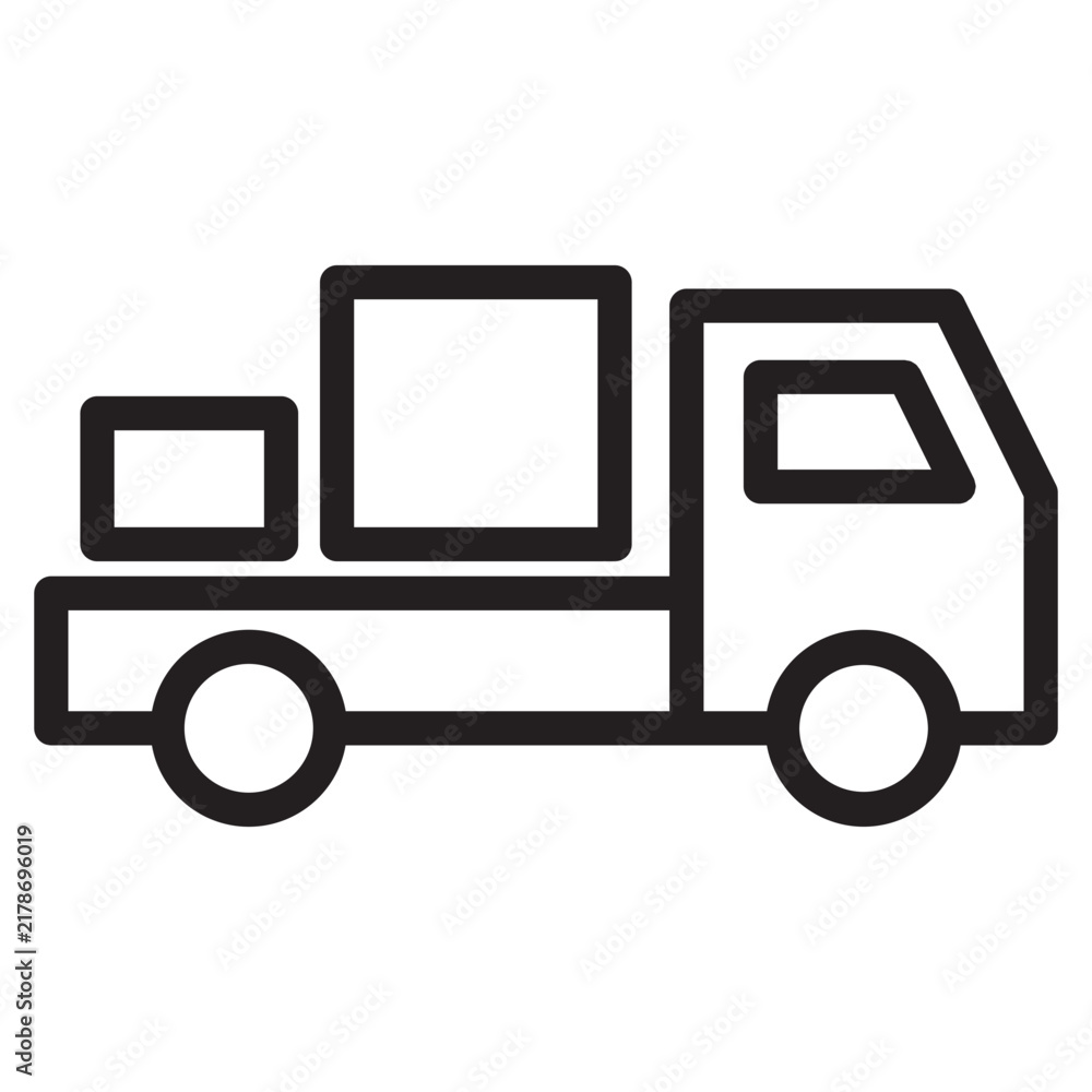 Fototapeta premium Delivery Truck Line Icon