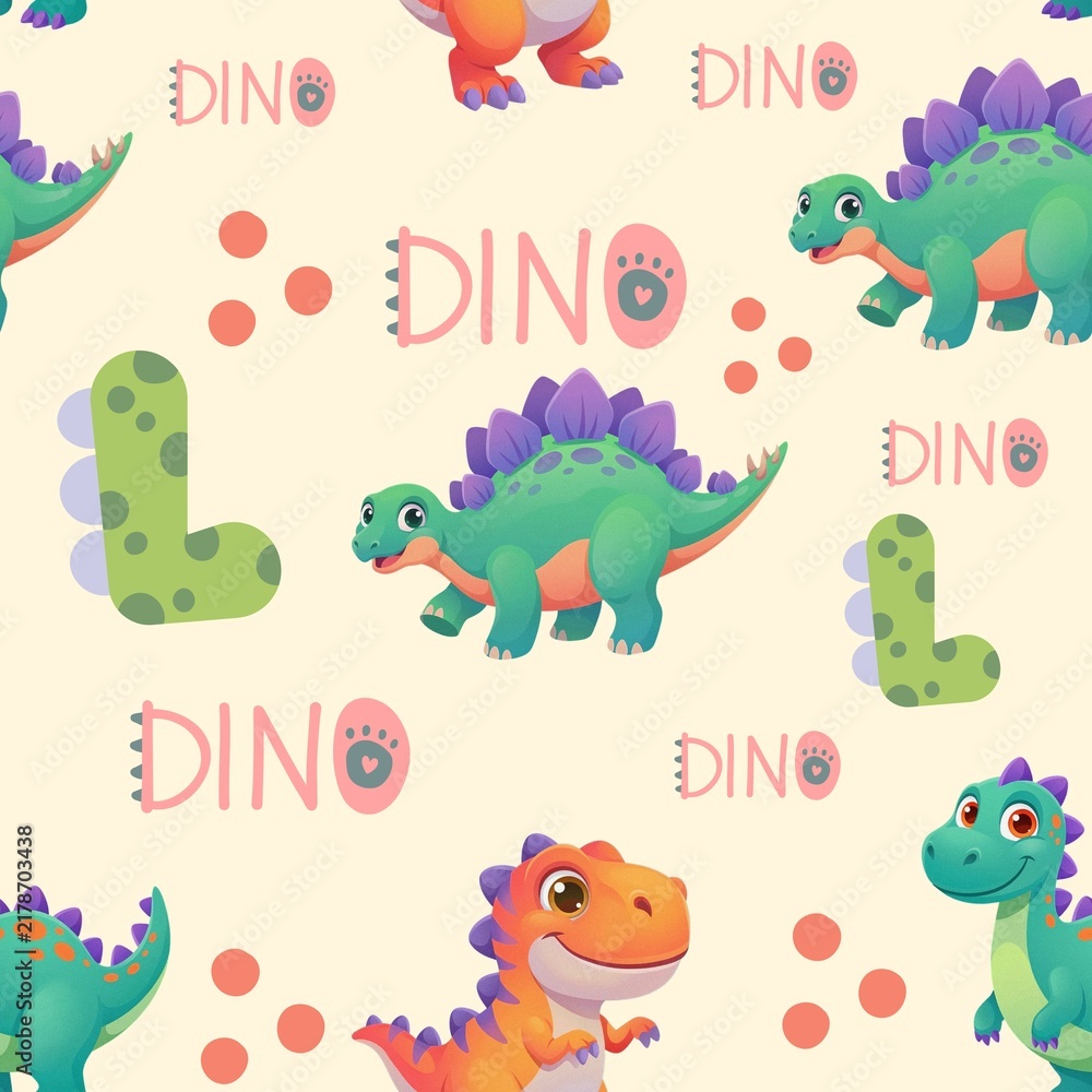 Fototapeta premium Dinosaur Seamless Digital Paper