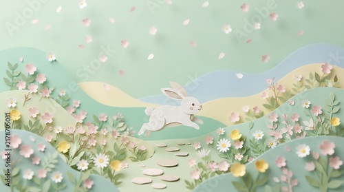 Delicate watercolor floral background with pastel green and pink hues and sparkling accents