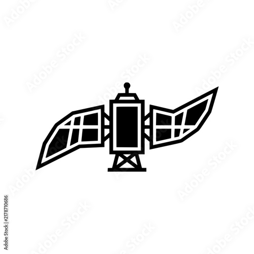 Minimalist Satellite Icon for Space Communication Technology