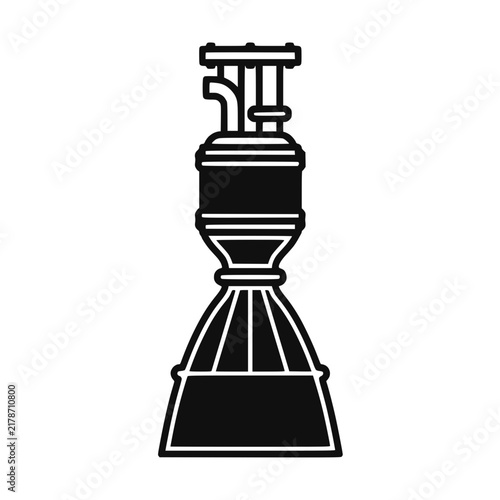 Minimalist Rocket Engine Silhouette Icon