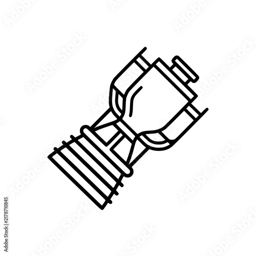 Rocket Engine Propulsion Line Art Icon