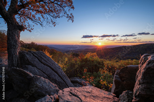 roadside sunrise, skyline drive, virginia