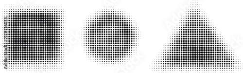 Halftone Dot Patterns in Geometric Shapes