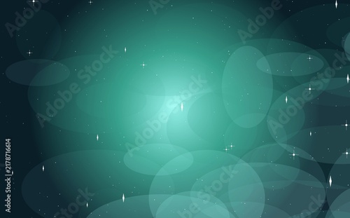 Obraz na plátne Abstract teal background with soft glowing light orbs and sparkles