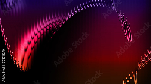 Purple Pink Orange Abstract Gradient Wave Background With Ribbed Glass Texture