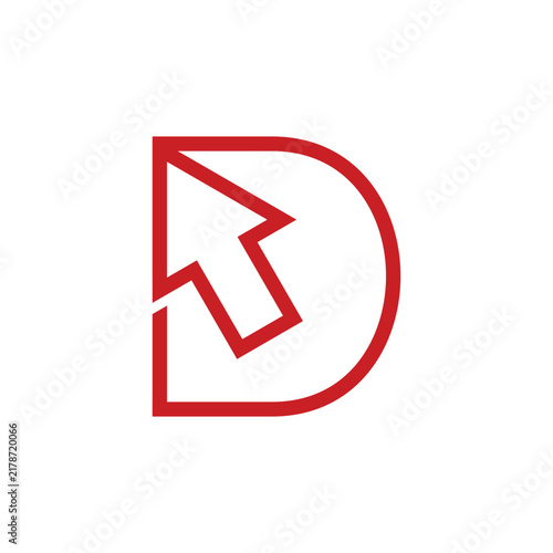 D letter arrow logo icon illustration