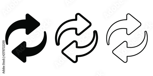 Transfer arrows icon silhouette vector outline and line art