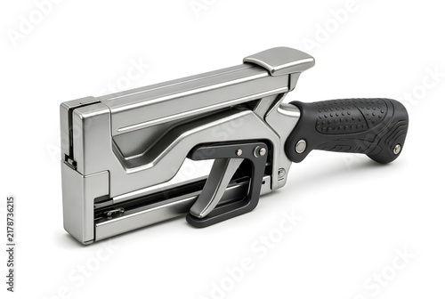 Heavy-duty staple gun with polished steel body