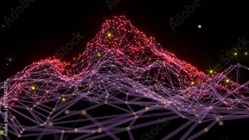 Mountain grid topography data technology bg 4k