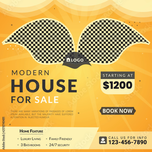 ​Corporate real estate business agency social media post design and web banner template