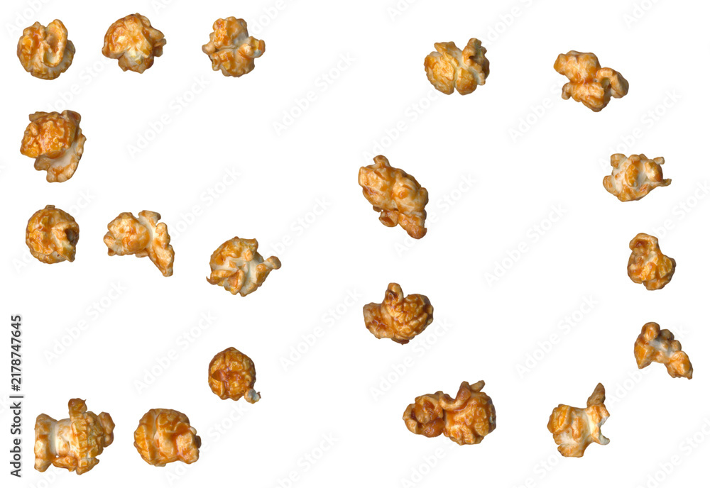 Obraz premium Number 50 Made of Golden Caramel Popcorn Kernels Isolated on Transparent PNG Background for 50th Birthday Anniversary Party Invitation, Cinema Night Banner and 50% Off Discount Sale Promo