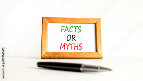 Foto Facts or myths words symbol