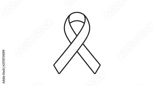 World AIDS Day Simple line art awareness ribbon vector icon isolated on white background for medical and charity support campaign concepts