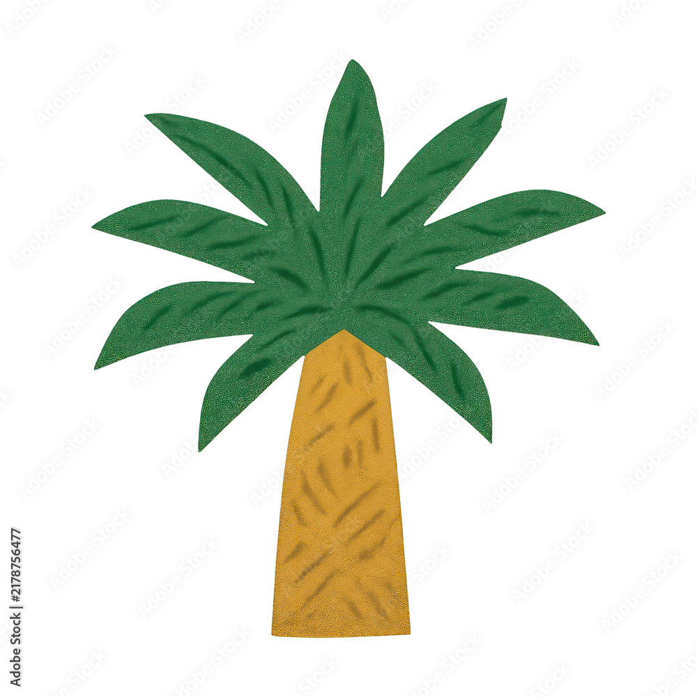 Obraz premium PNG Simple tropical palm tree illustration.