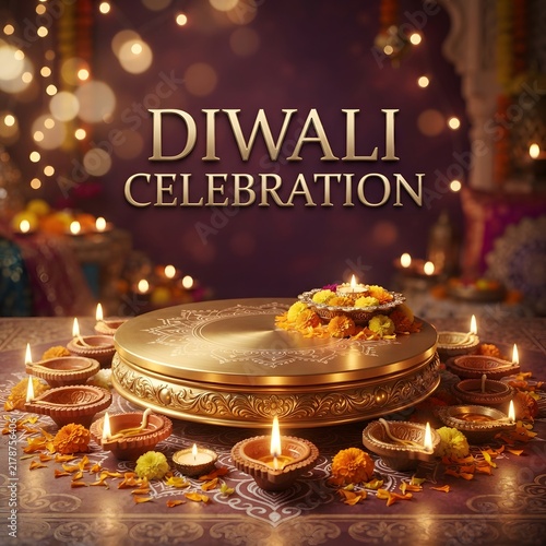 Traditional diwali celebration with sweets lights and a festive atmosphere