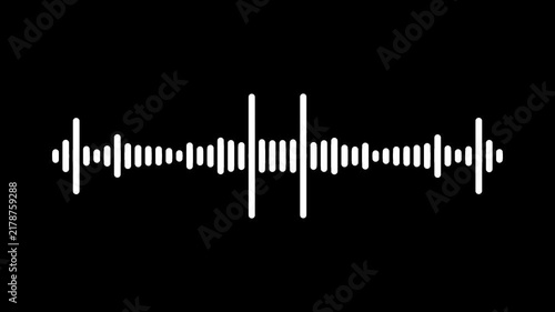 Abstract audio sound visualizer wave spectrum animation, audio waves or sound frequency in lines, white line audio wave visualization, White audio waveform spectrum animation on a black screen. 4k