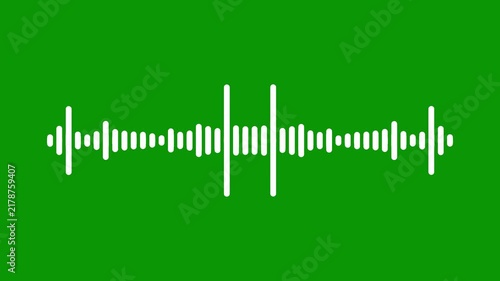 Abstract audio sound visualizer wave spectrum animation, audio waves or sound frequency in lines, white line audio wave visualization, White audio waveform spectrum animation on a green screen. 4k