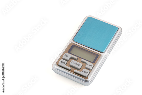 Konstfotografi Digital pocket scale isolated on white background