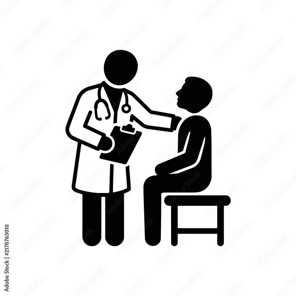 Obraz premium Doctor Examining Patient Icon