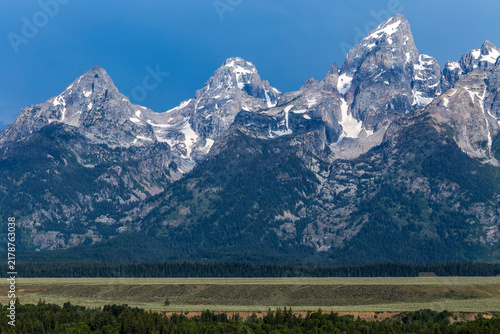 Konstfotografi Cathedral Group Peaks of the Teton Range Including Grand Teton and Mount Owen, G