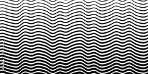 Cuadro en lienzo Black and gray minimal wave pattern background with subtle horizontal lines for