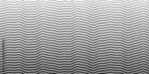 Canvastavla Black and gray abstract wave pattern background with elegant horizontal lines fo