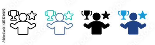 Achievement Award icon set multiple style collection