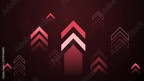 Abstract dark background with multiple upward-pointing chevron arrows animation