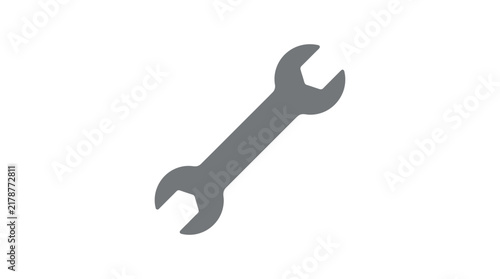 Gray wrench silhouette on a white background a tool for mechanical repairs